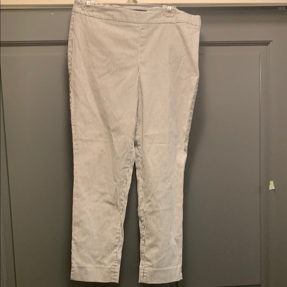 Talbots Blue Striped Tapered Leg Pants